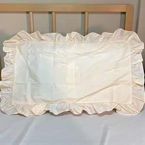1 JC Penney Home King Size Ruffled Cottage Pillow Shams Pale Yellow 36x24